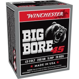 Winchester Ammo X45CBB Big Bore  45Colt 250gr Semi Jacketed Hollow Point 20 Per Box10 Case